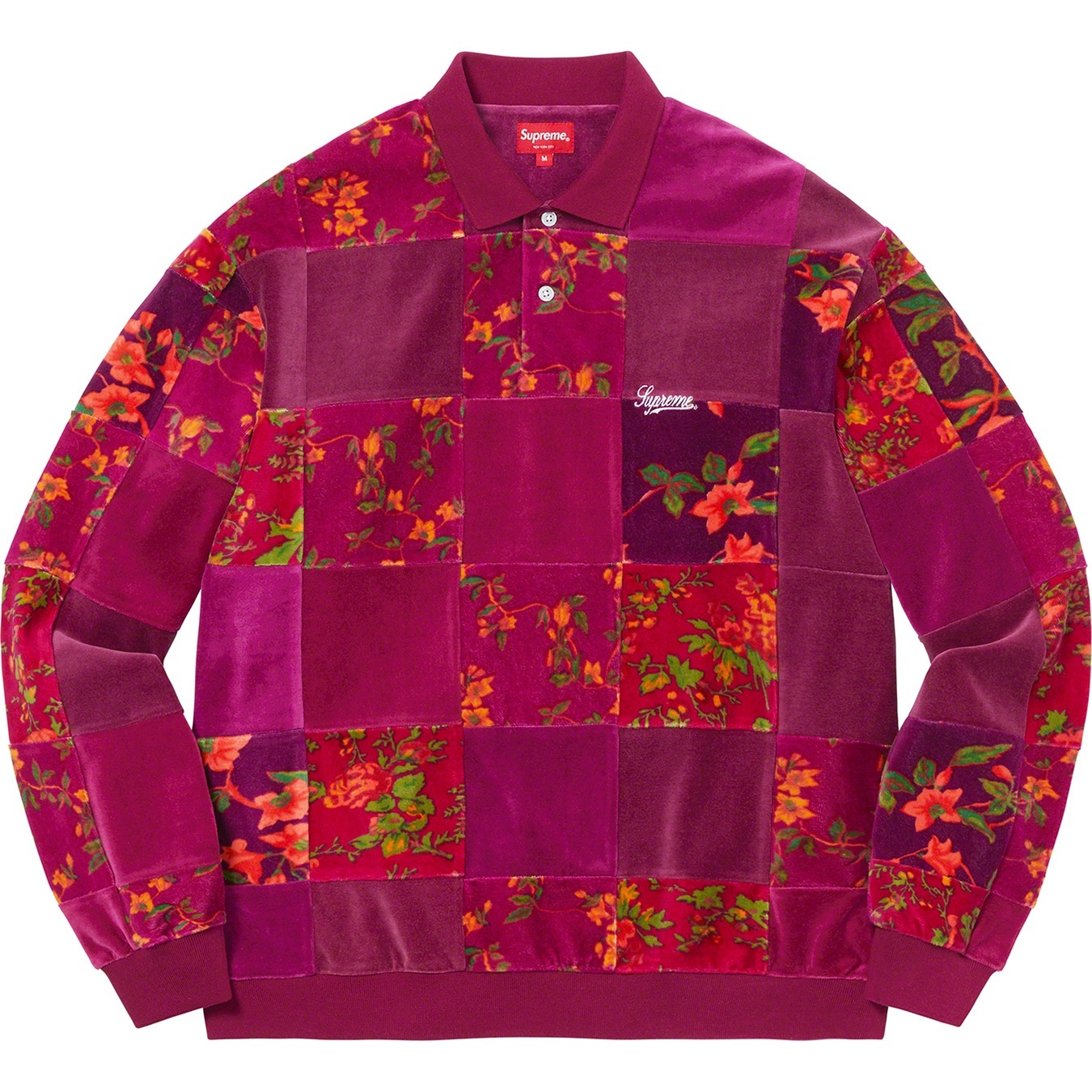 Floral Patchwork Velour L/S Polo view 4